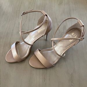 Mix No. 6 Nude Tan Strappy Open Toe Zaydia Heels Sandals